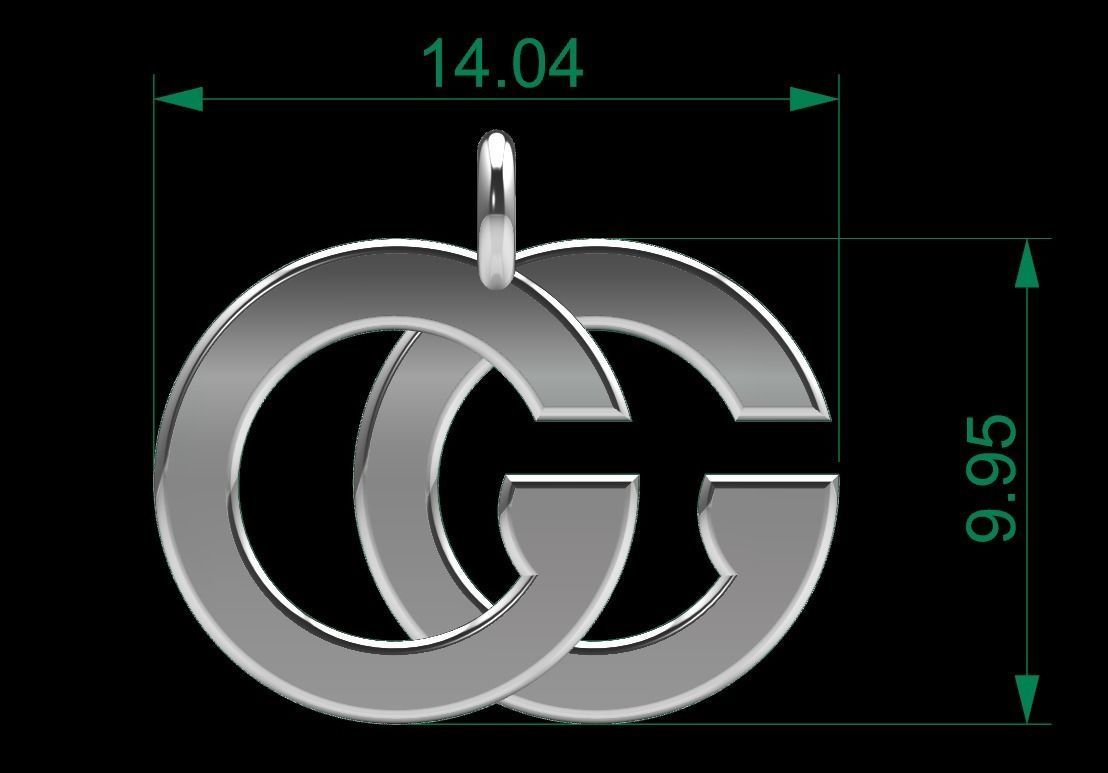 Gucci Pendant 3D print model_6