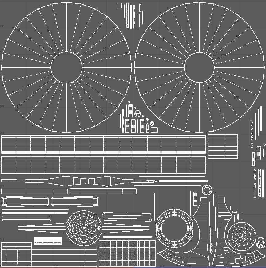 Axe and shield Low-poly 3D model_9