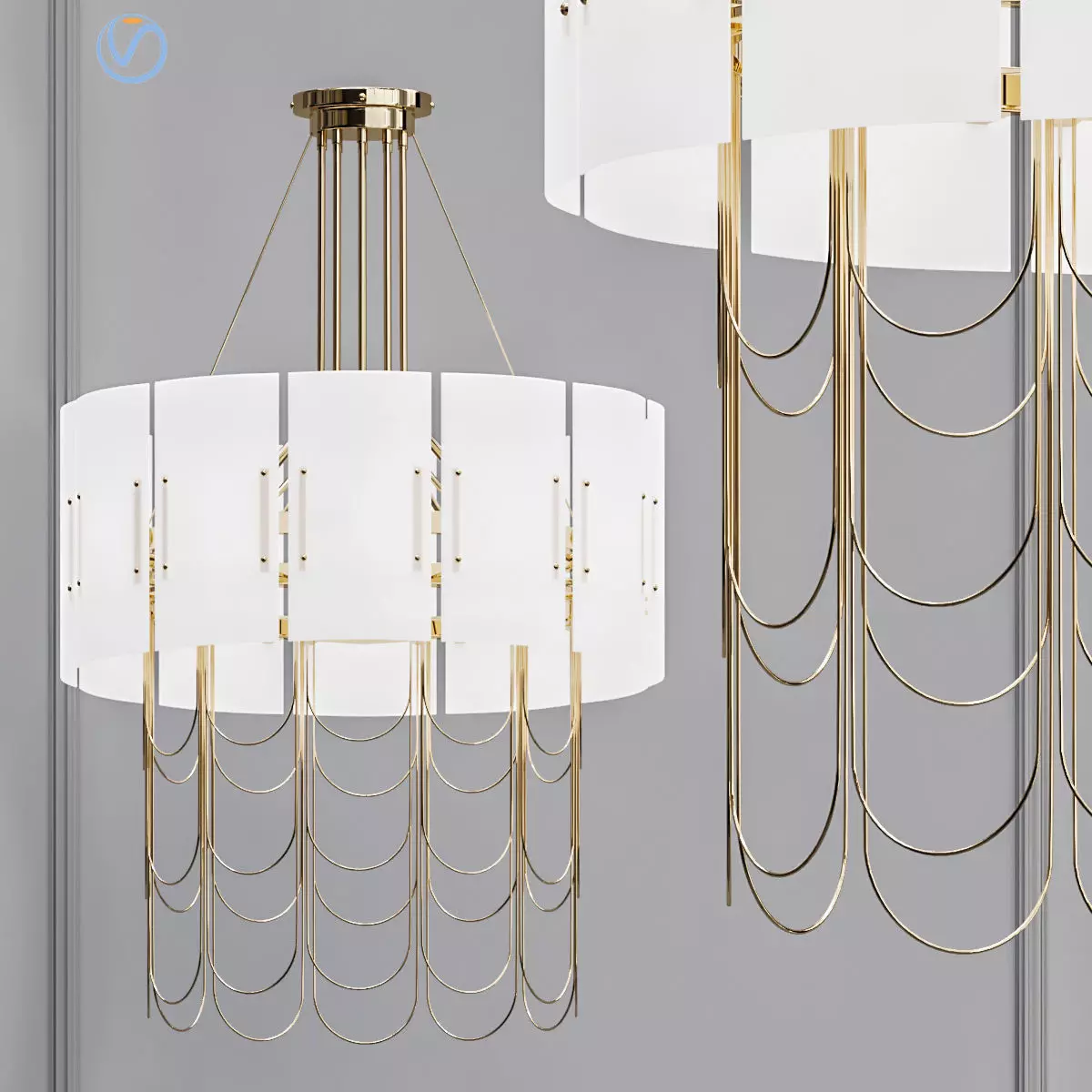 NIAGARA lamp with wires hanging from it 3D model