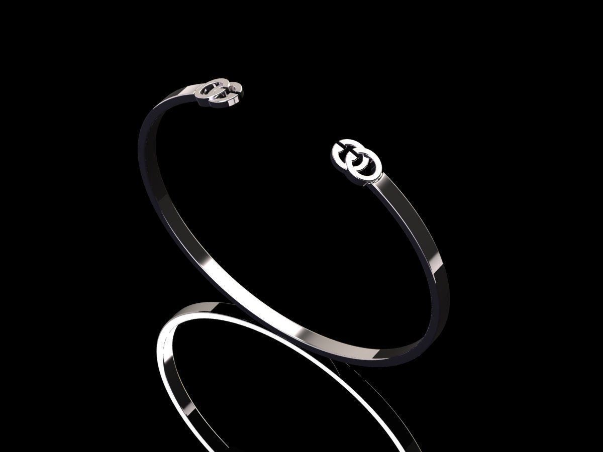 Gucci Bracelet 3D print model_3