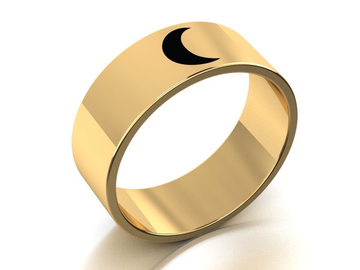 Moon Band Ring  3D print model_5