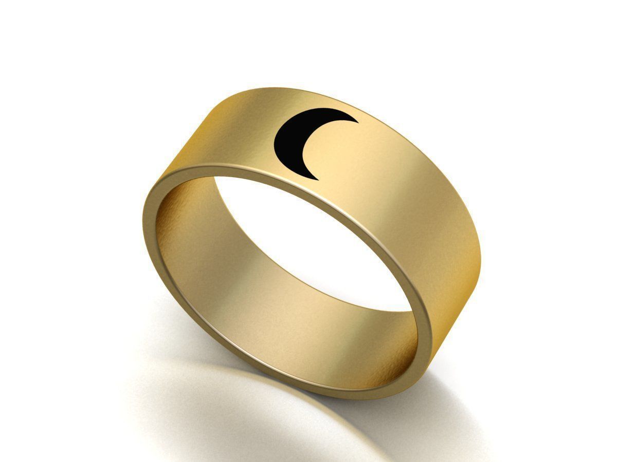 Moon Band Ring  3D print model_3