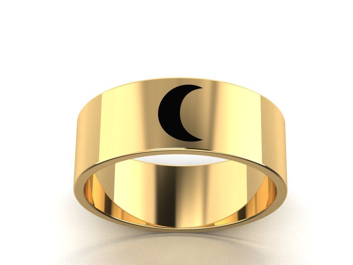 Moon Band Ring  3D print model_4