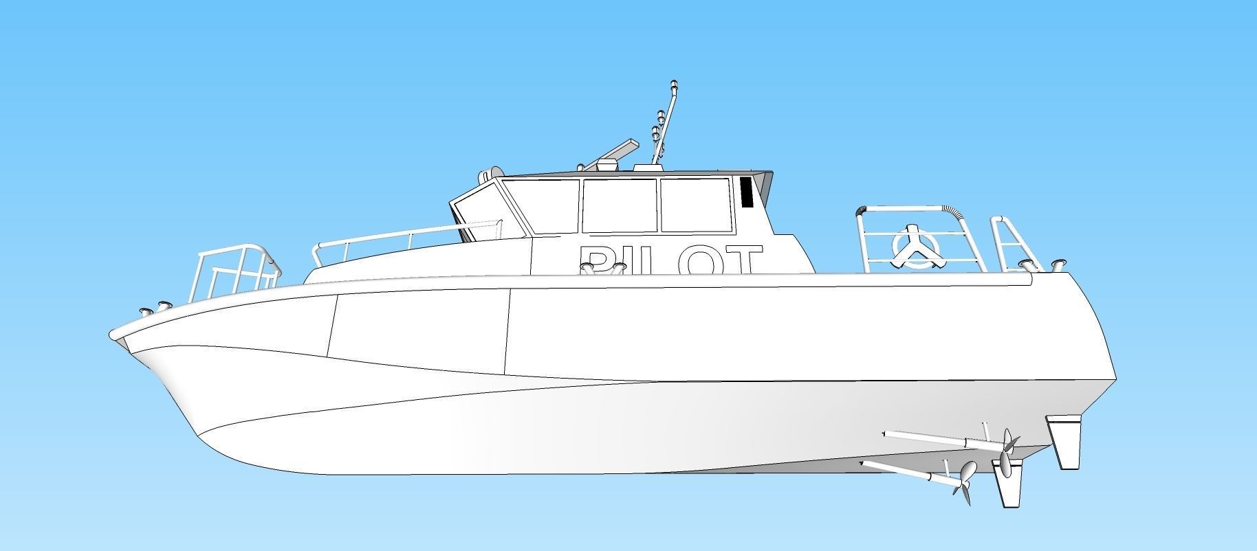 Pilot Boat 3D model_7
