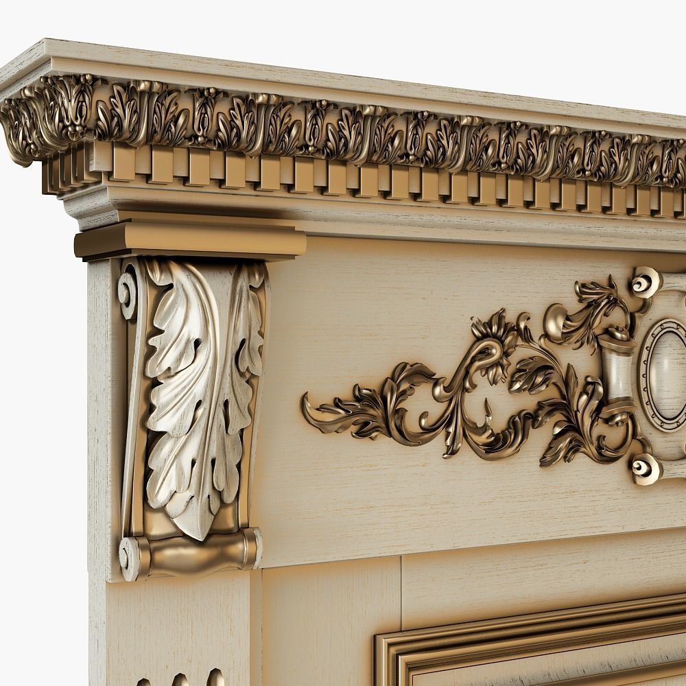 Classic door 3D model_1