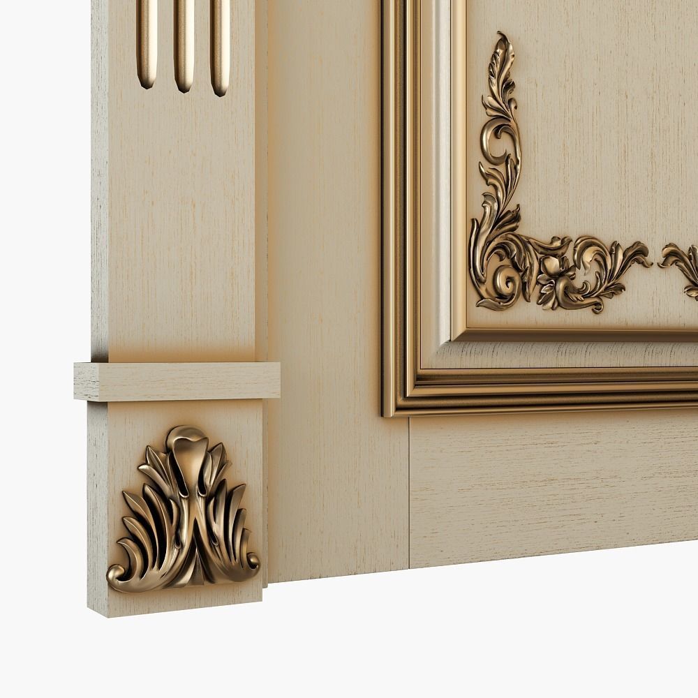 Classic door 3D model_3