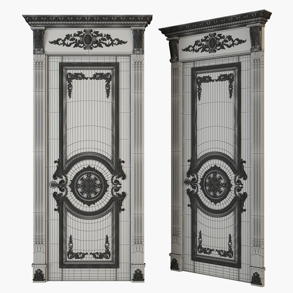 Classic door 3D model_4