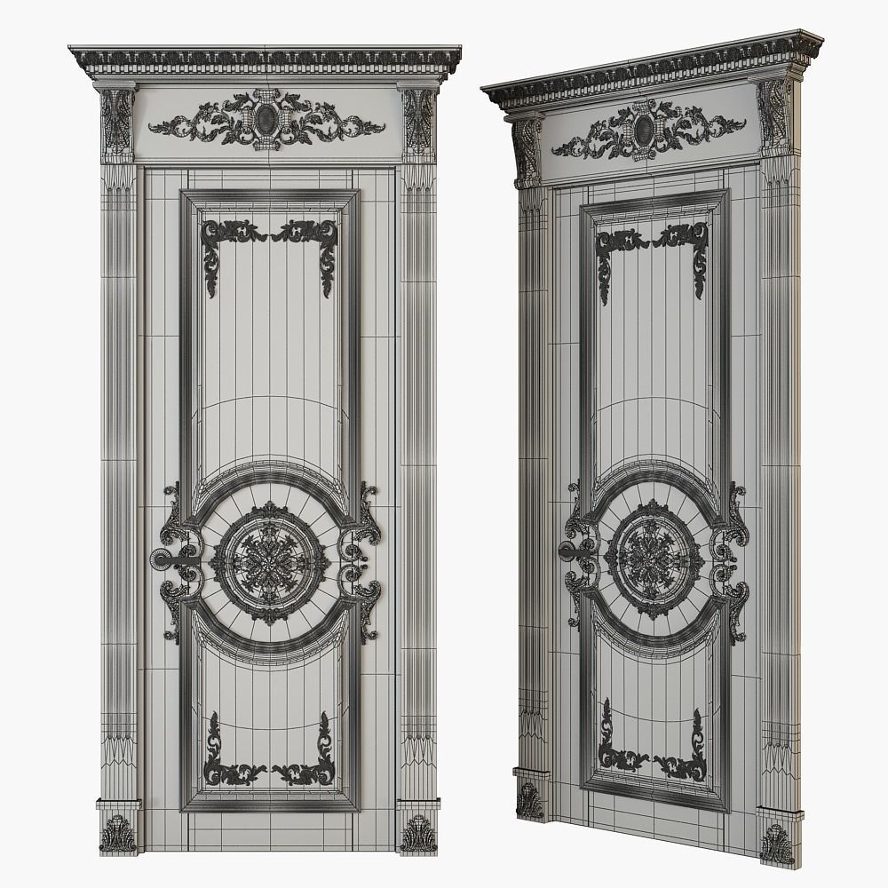 Classic door 3D model_5