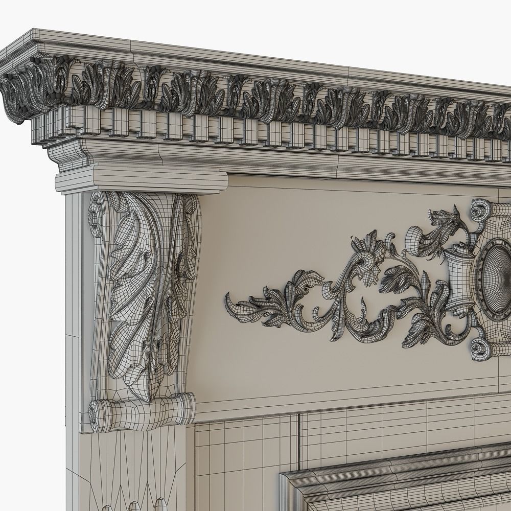 Classic door 3D model_6