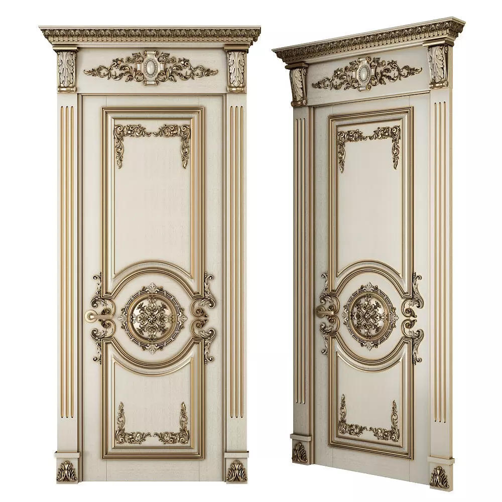 Classic door 3D model_0