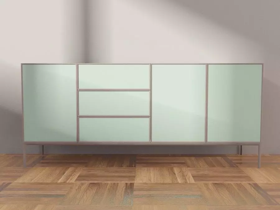 Cabinet sideboard with glass doors Free 3D model