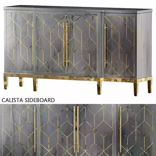 Calista Sideboard low poly 3d model Low-poly 3D model