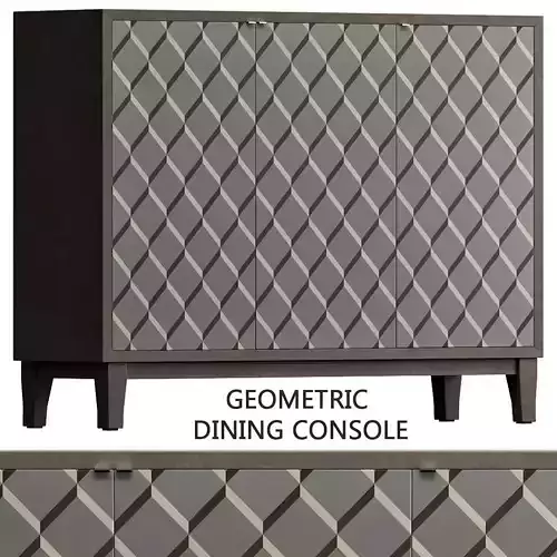 Geometric Dining Console low poly 3d model Low-poly 3D model