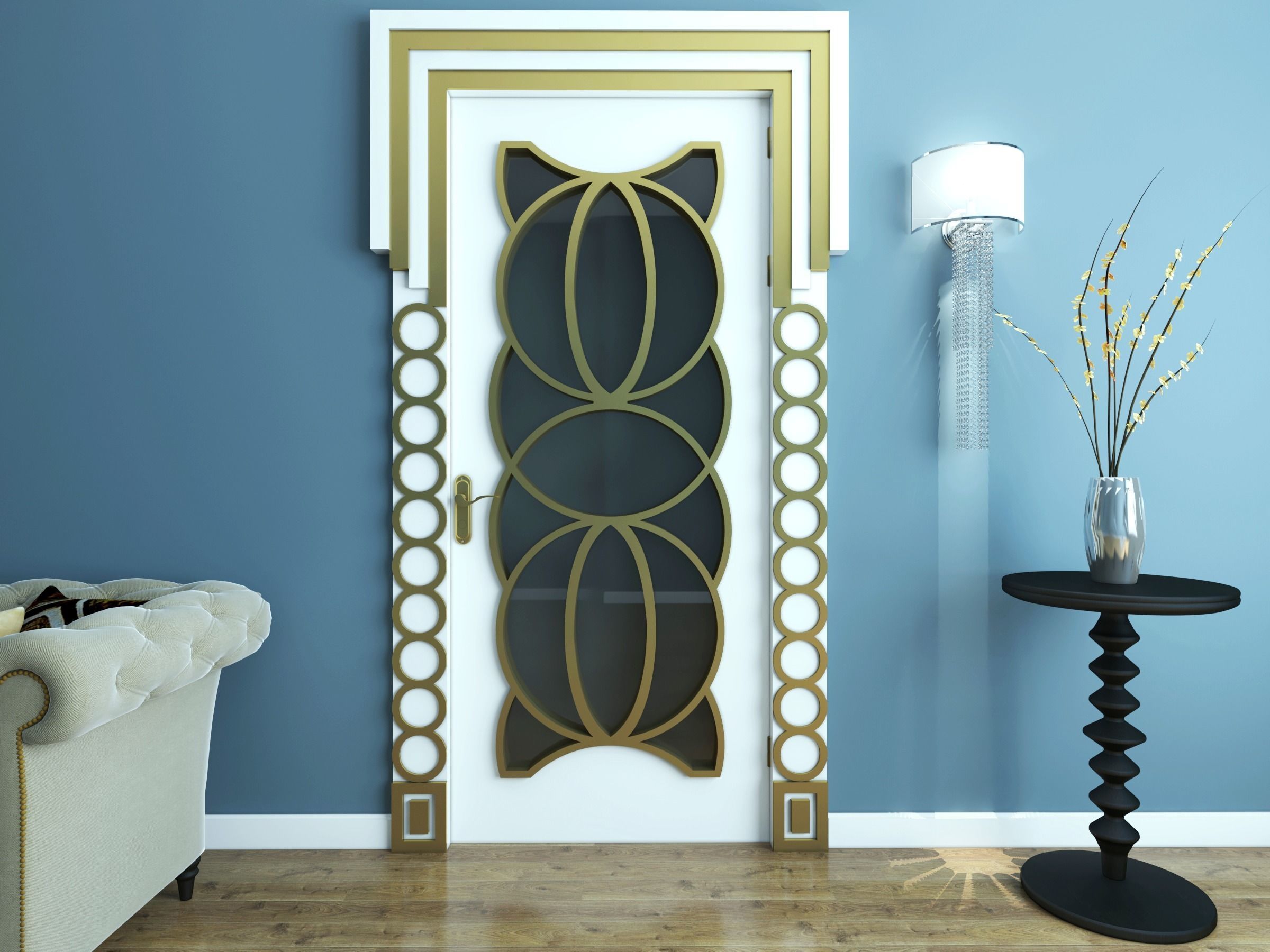 SET DOORS art deco style 3D model_14