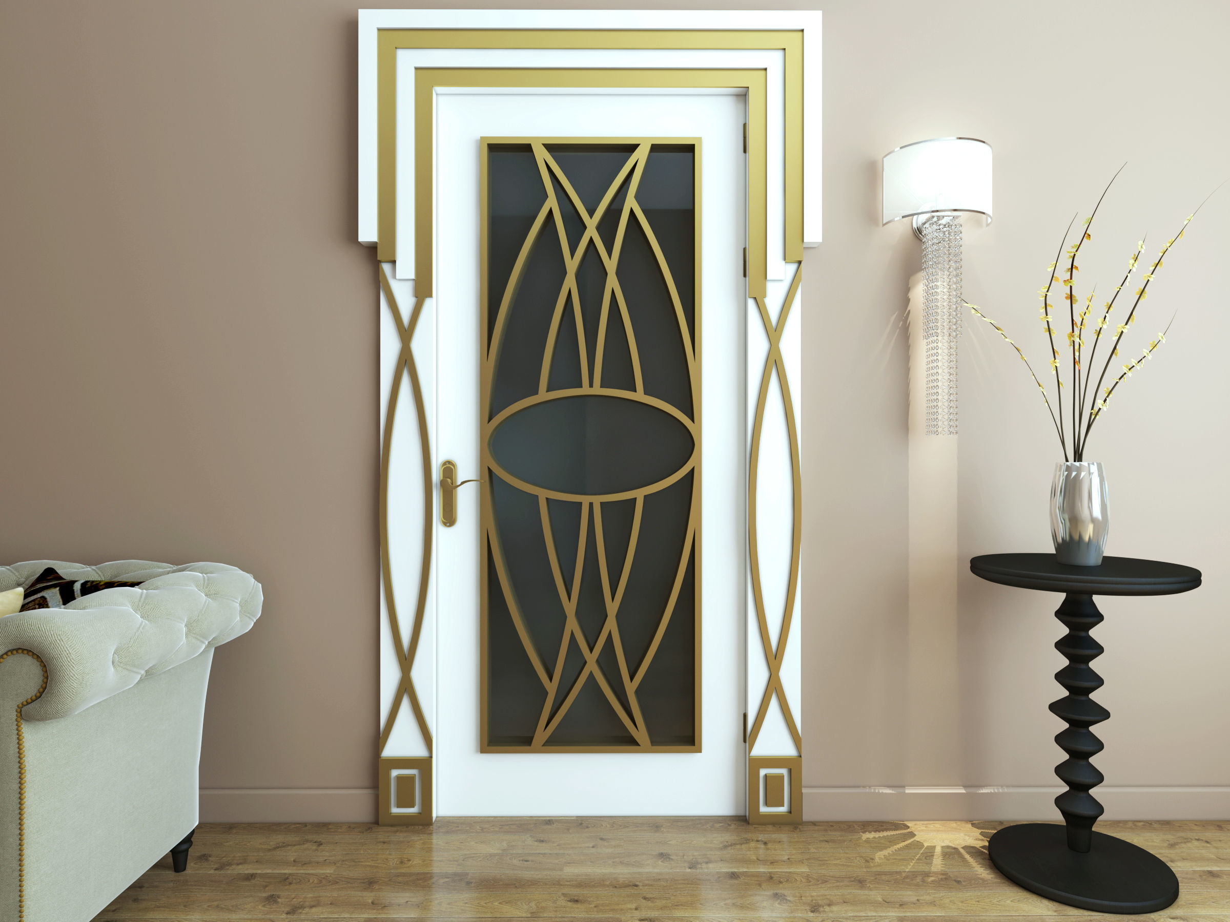SET DOORS art deco style 3D model_15
