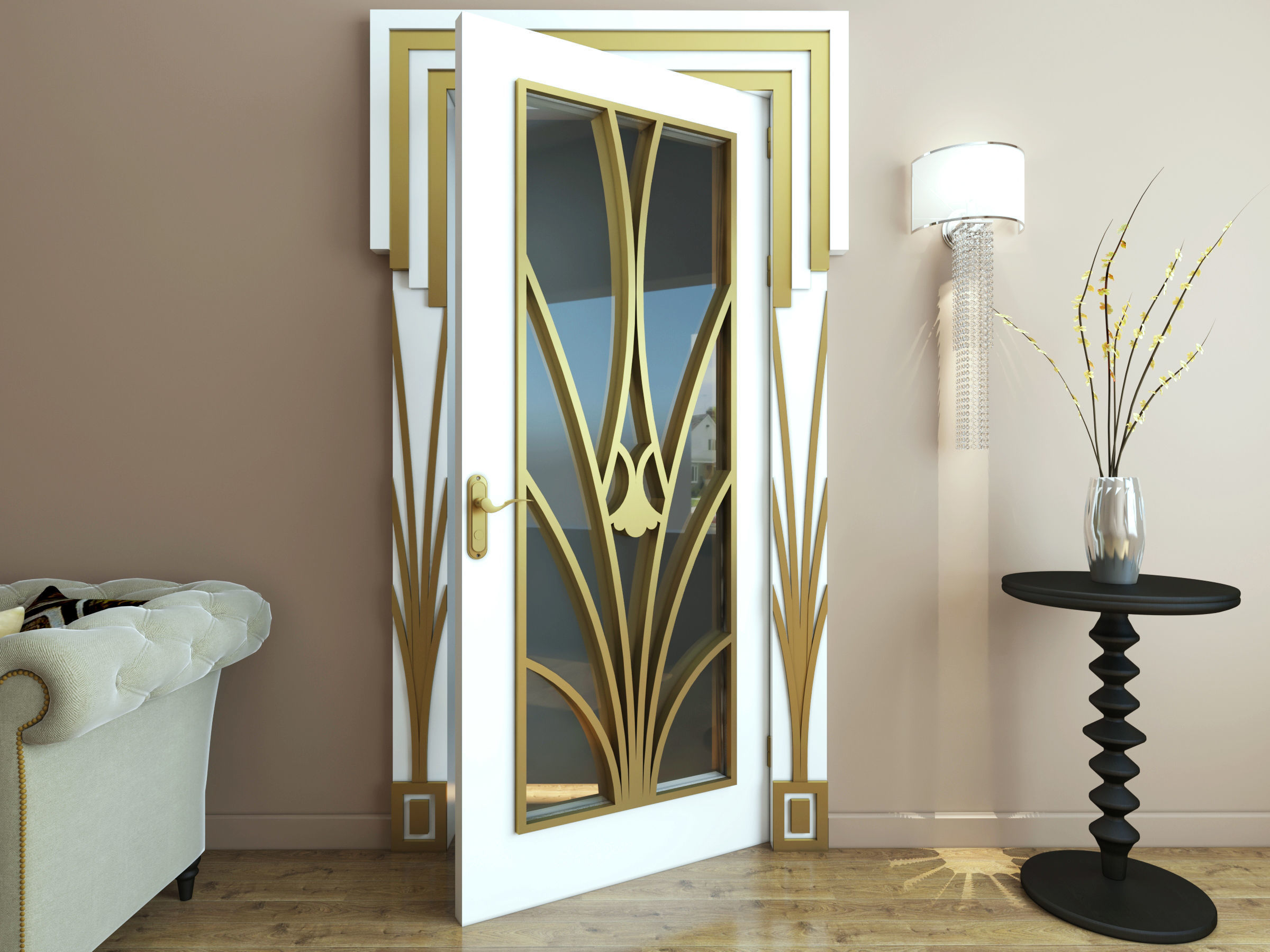 SET DOORS art deco style 3D model_19