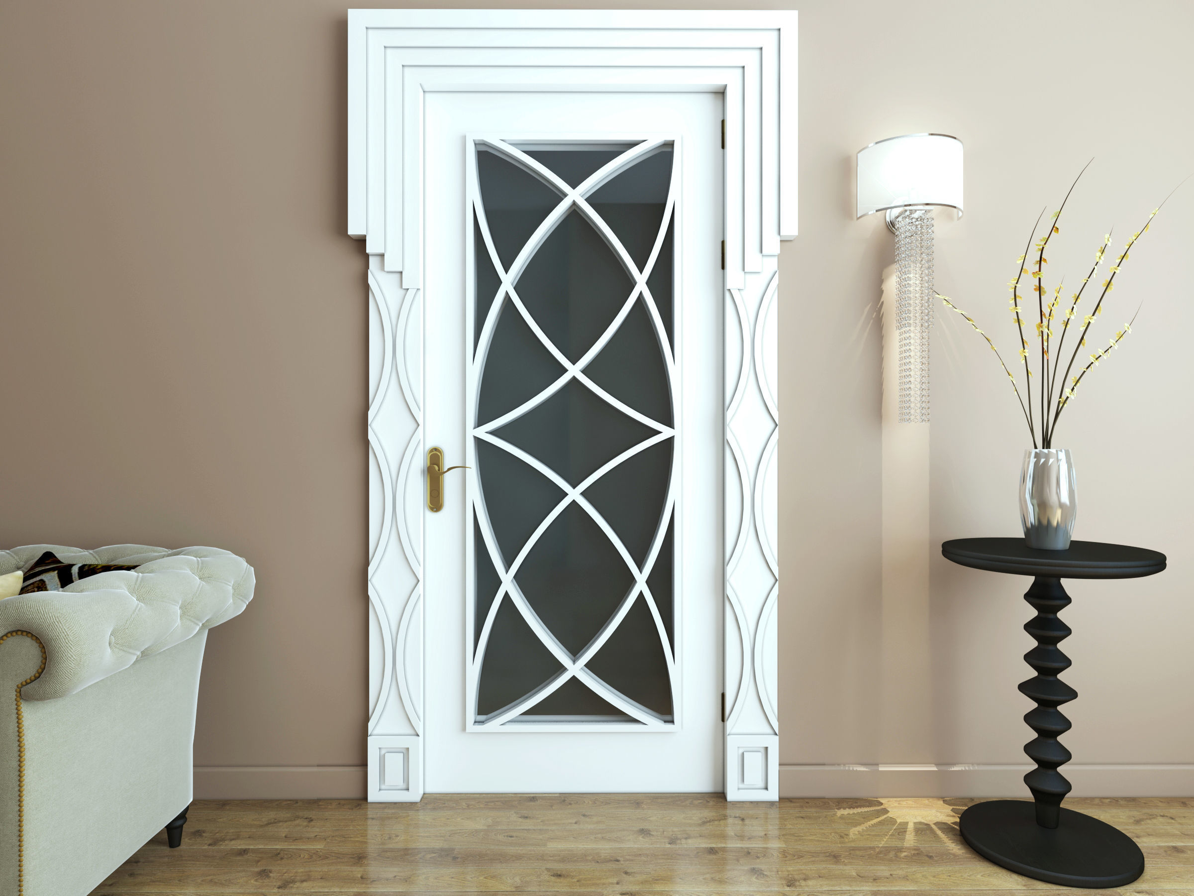 SET DOORS art deco style 3D model_5