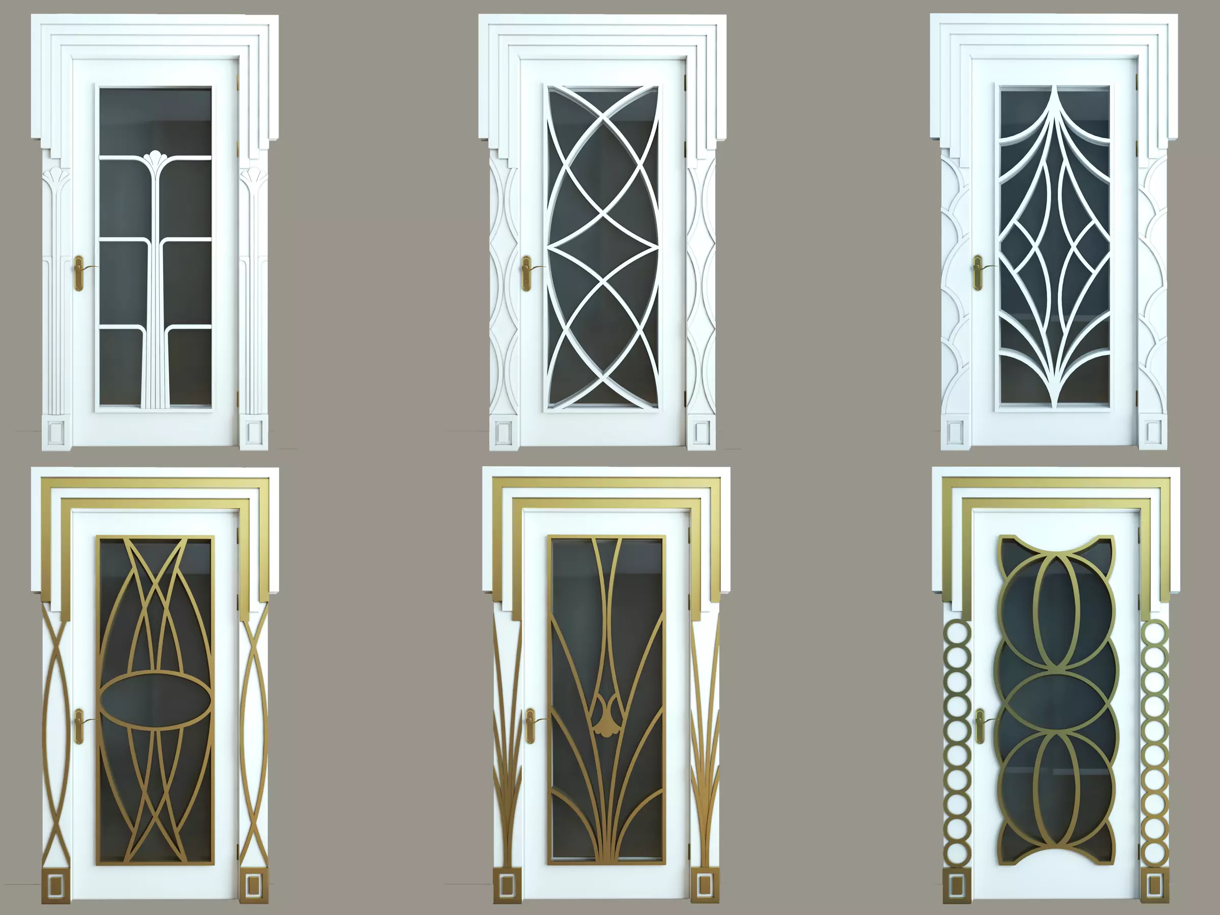 SET DOORS art deco style 3D model_0