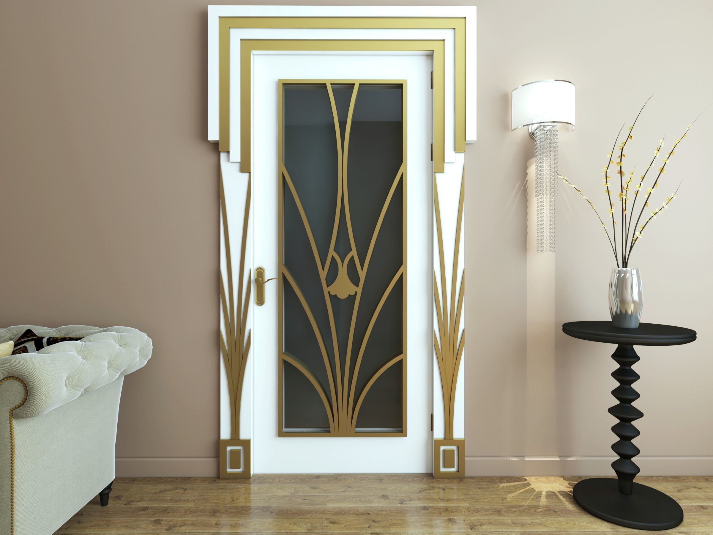 SET DOORS art deco style 3D model_17