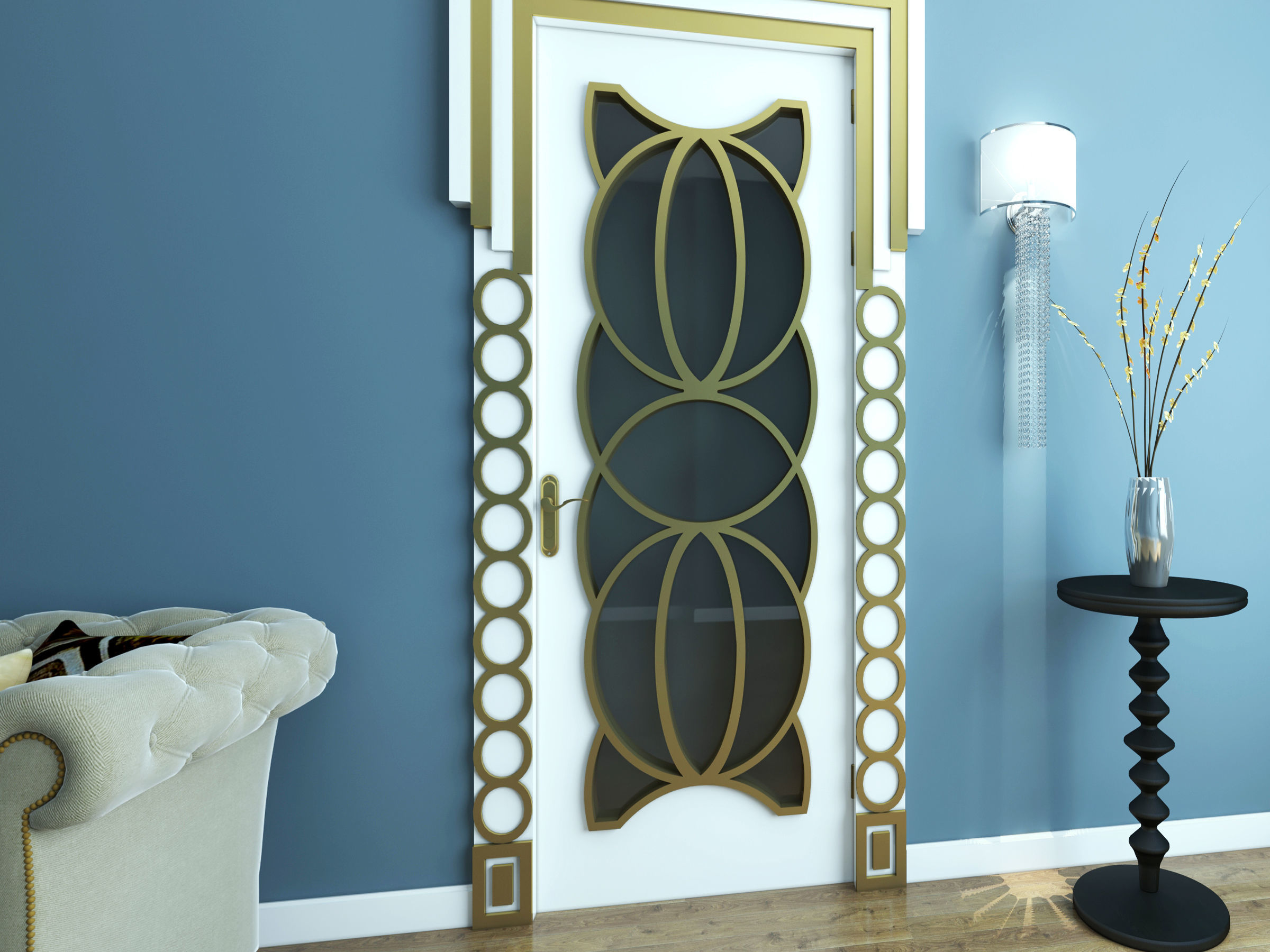 SET DOORS art deco style 3D model_9