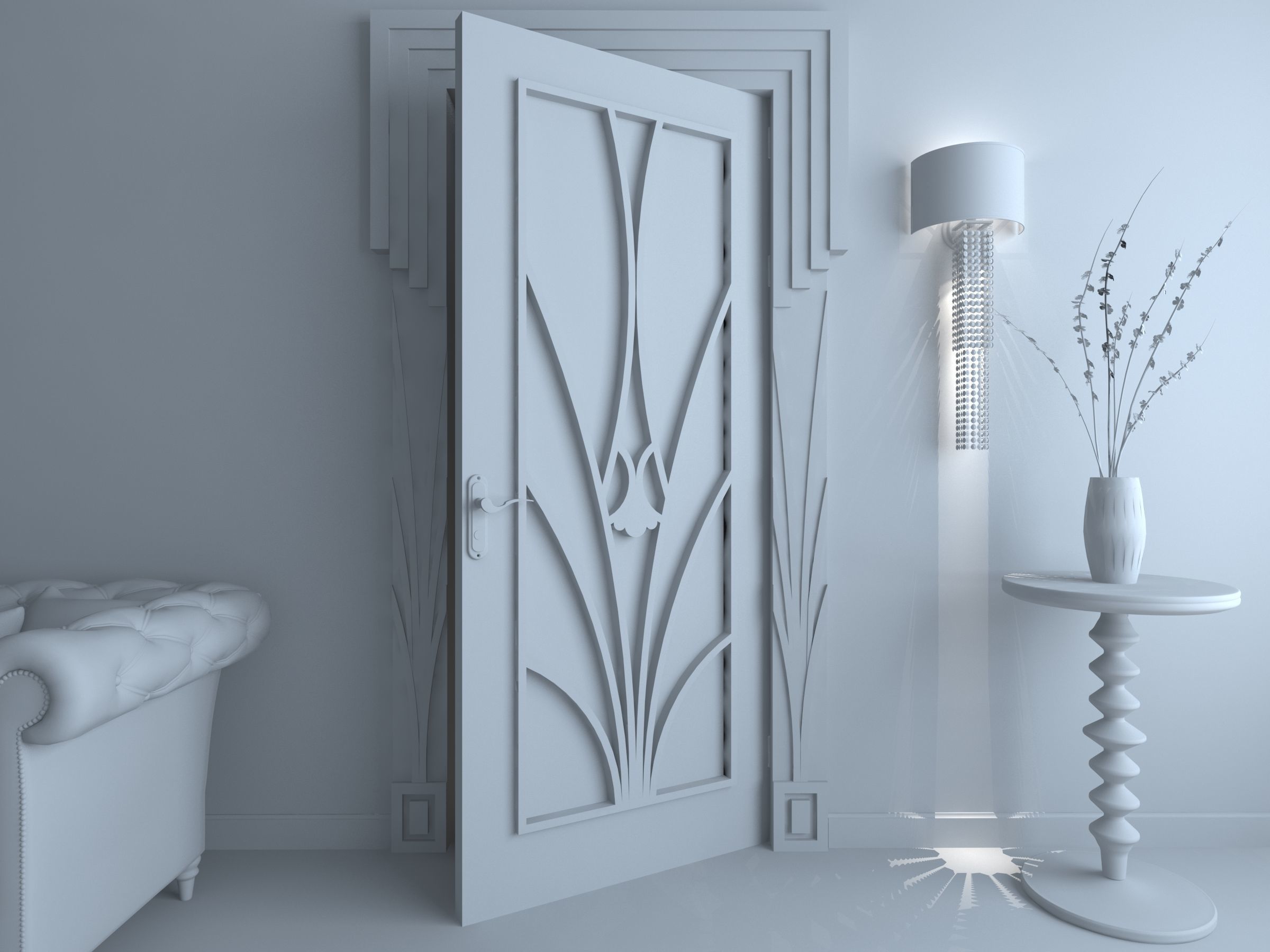 SET DOORS art deco style 3D model_18