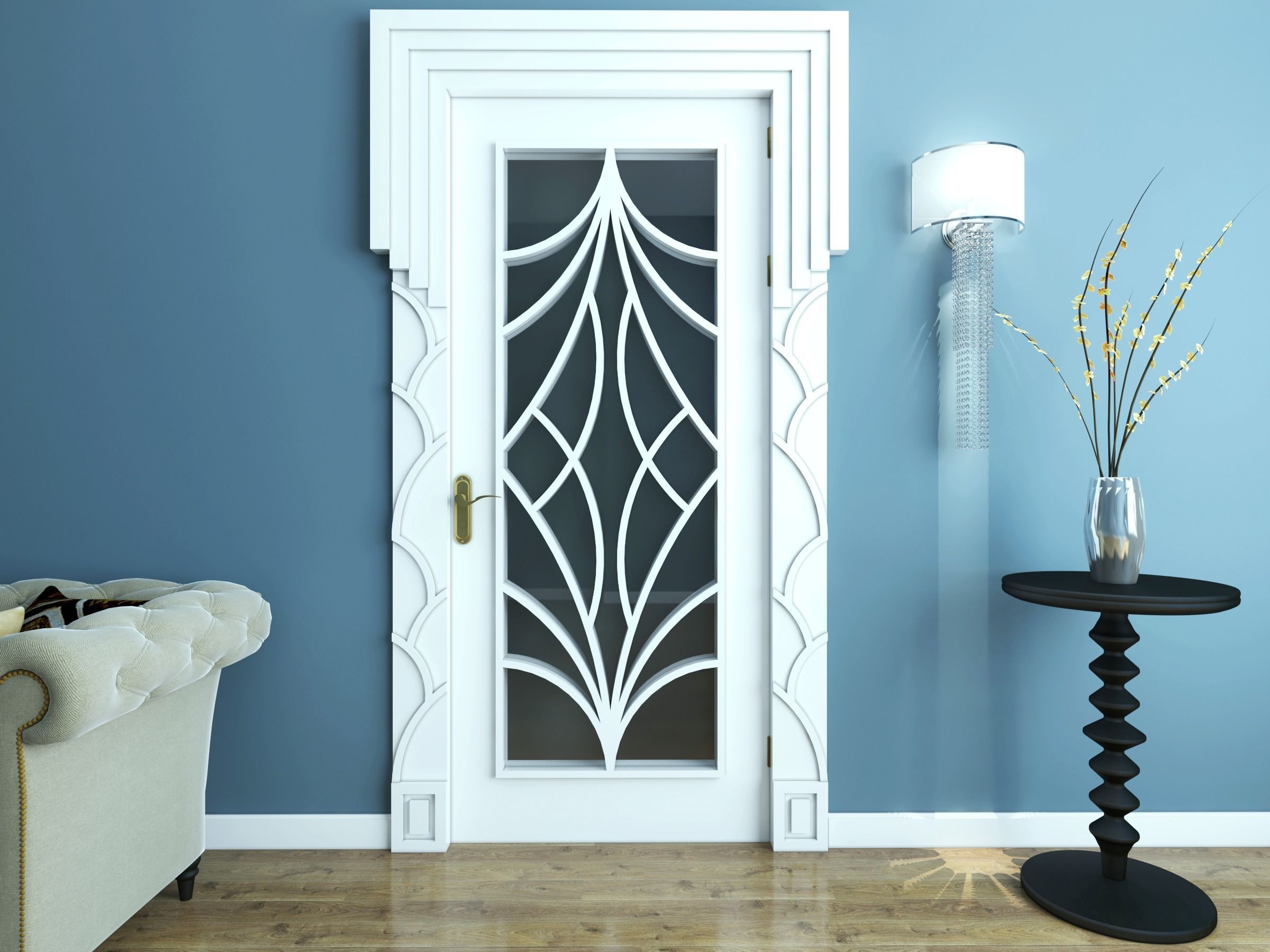 SET DOORS art deco style 3D model_6