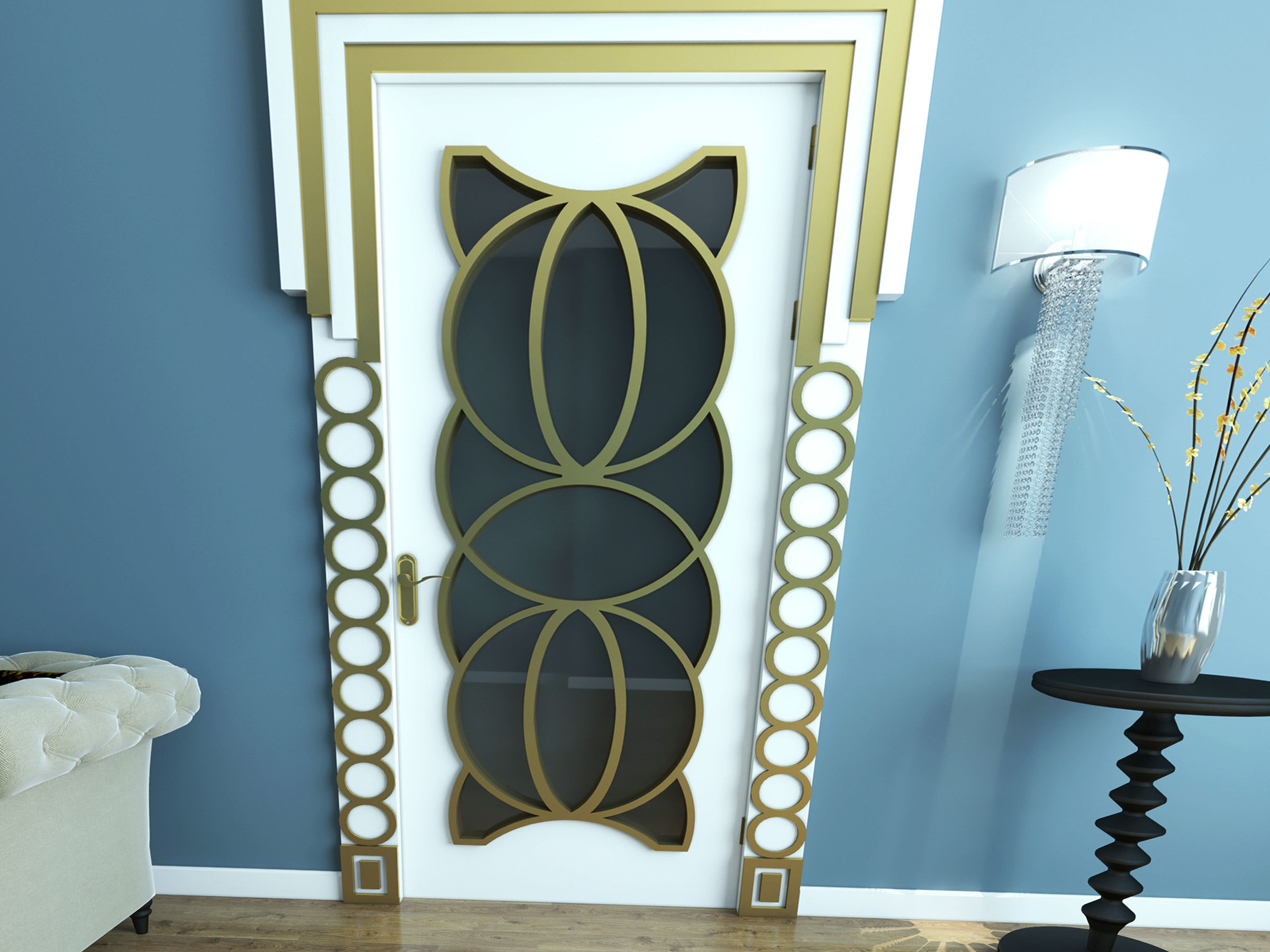 SET DOORS art deco style 3D model_12