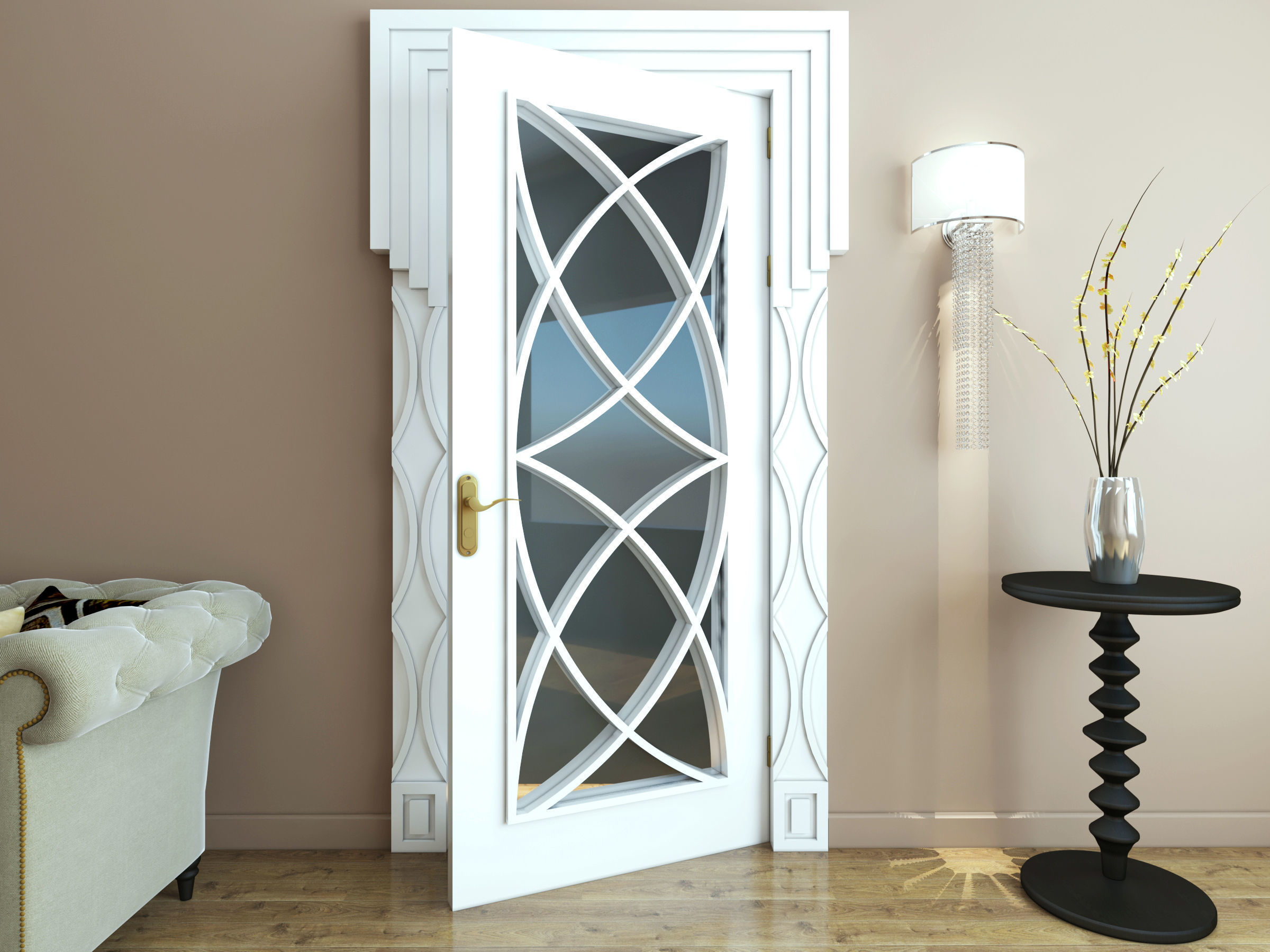 SET DOORS art deco style 3D model_2