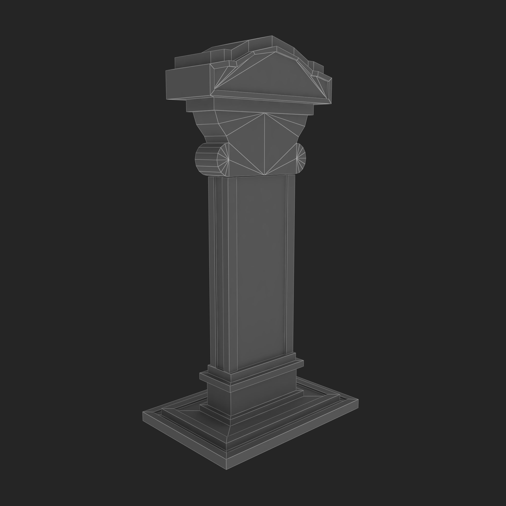 Tombstone column Low-poly 3D model_6