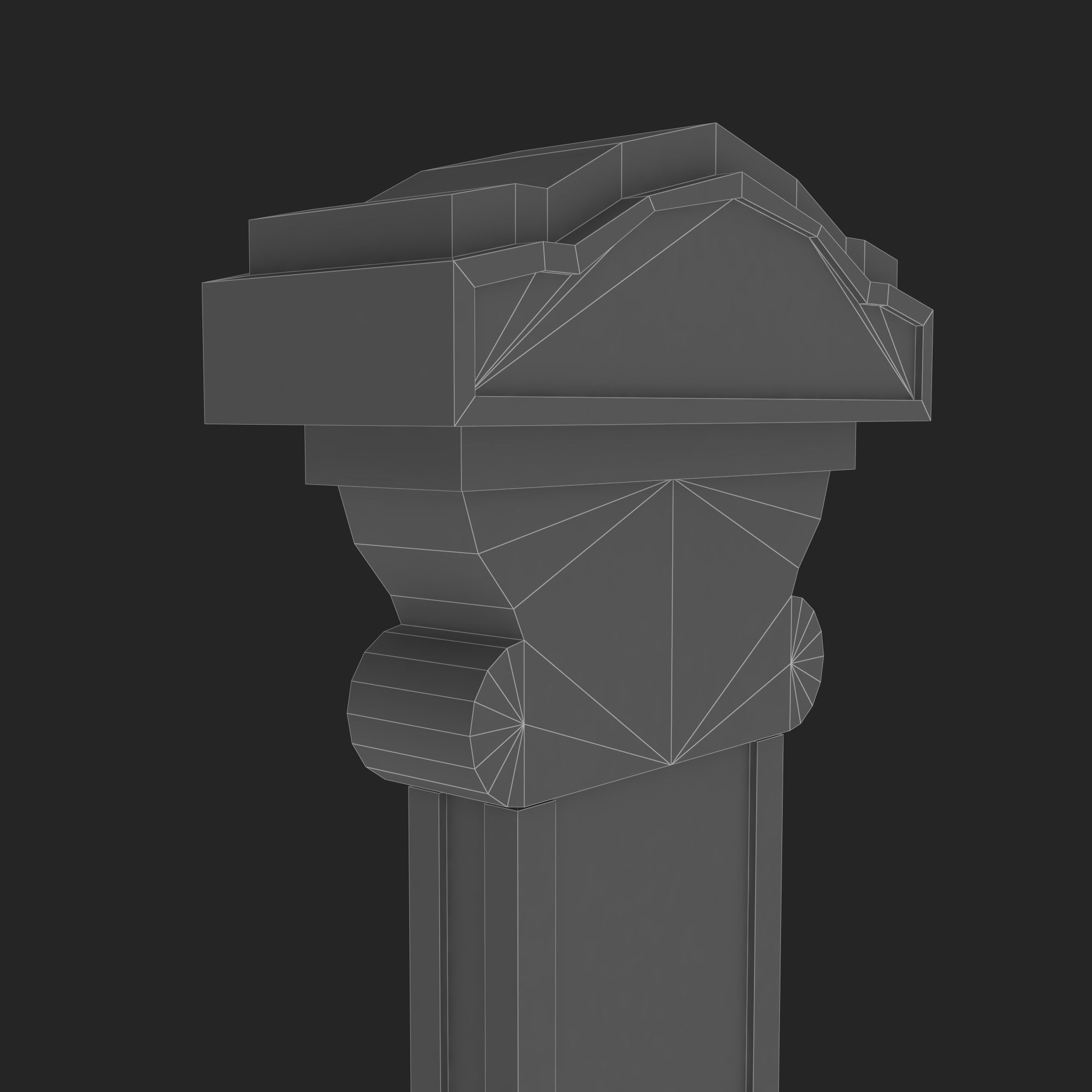 Tombstone column Low-poly 3D model_8