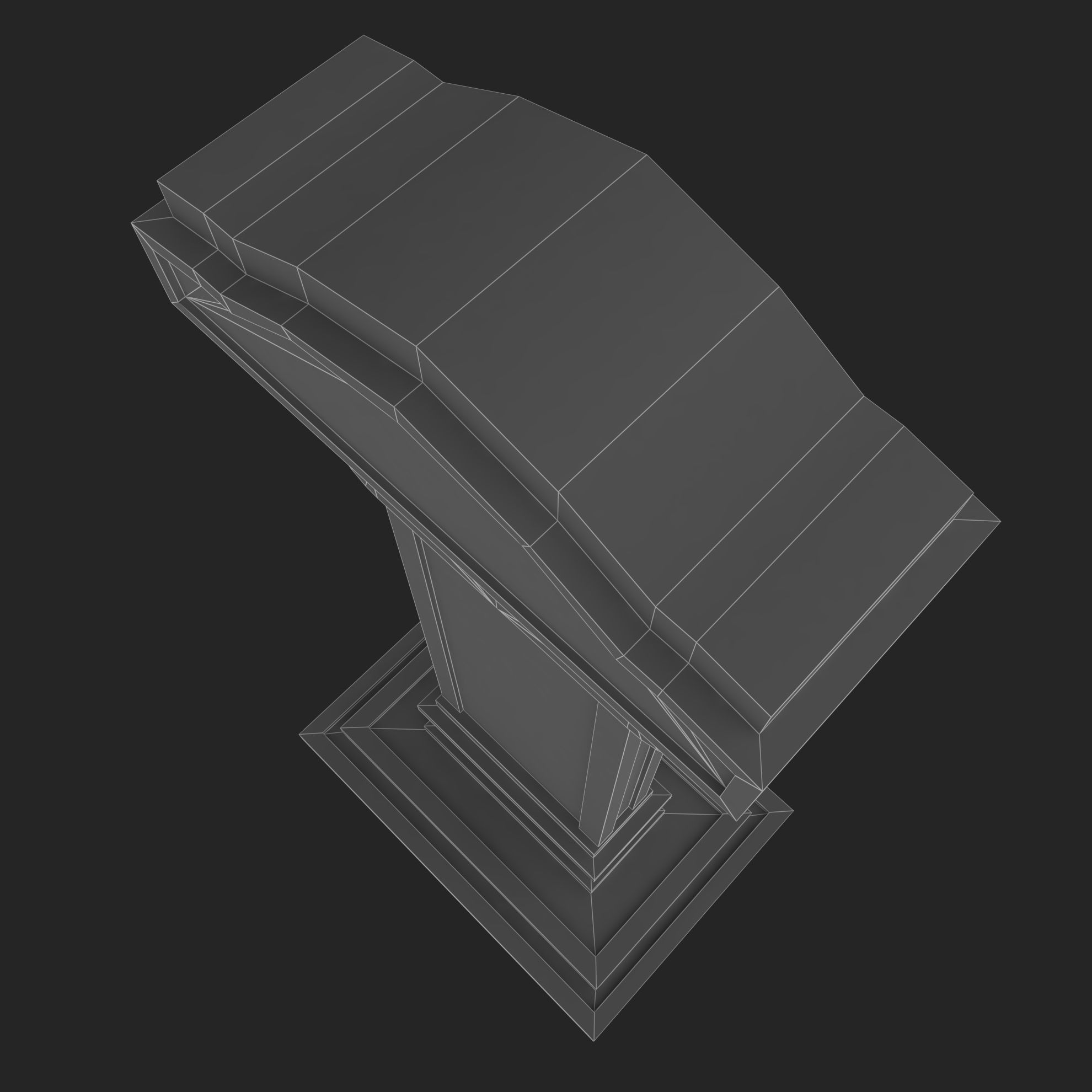 Tombstone column Low-poly 3D model_7