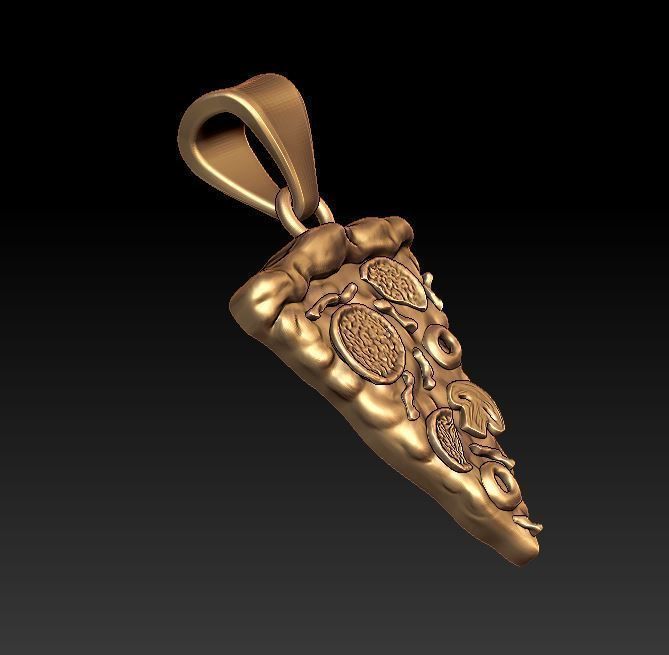 Pizza pendant 3D print model_2
