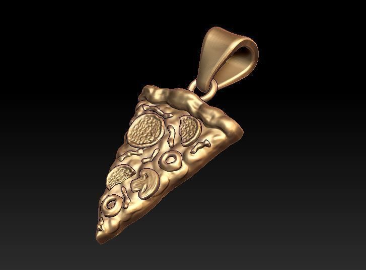 Pizza pendant 3D print model_1
