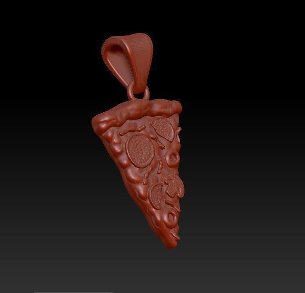 Pizza pendant 3D print model_4
