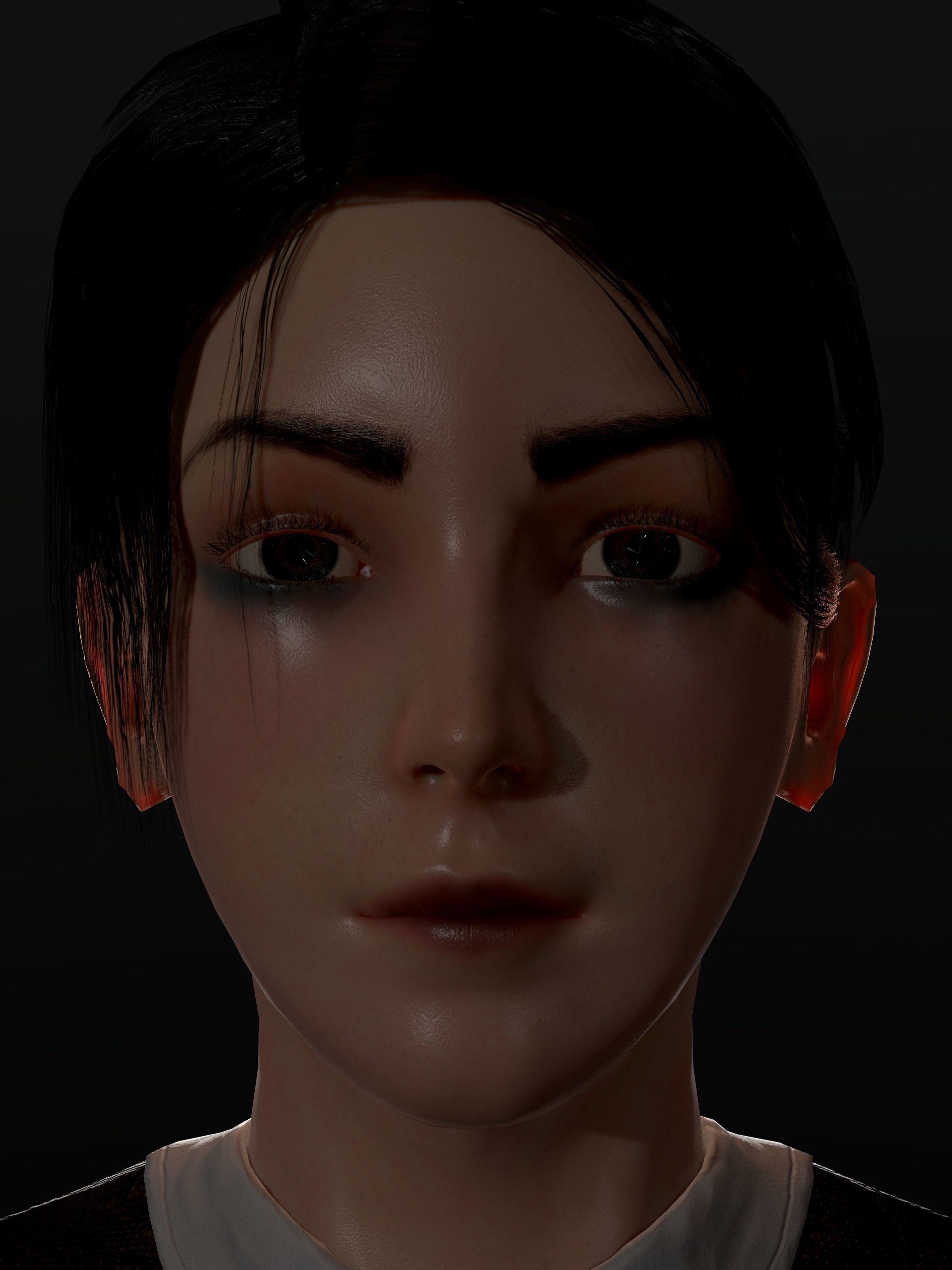 School Goth girl Low-poly 3D model_20