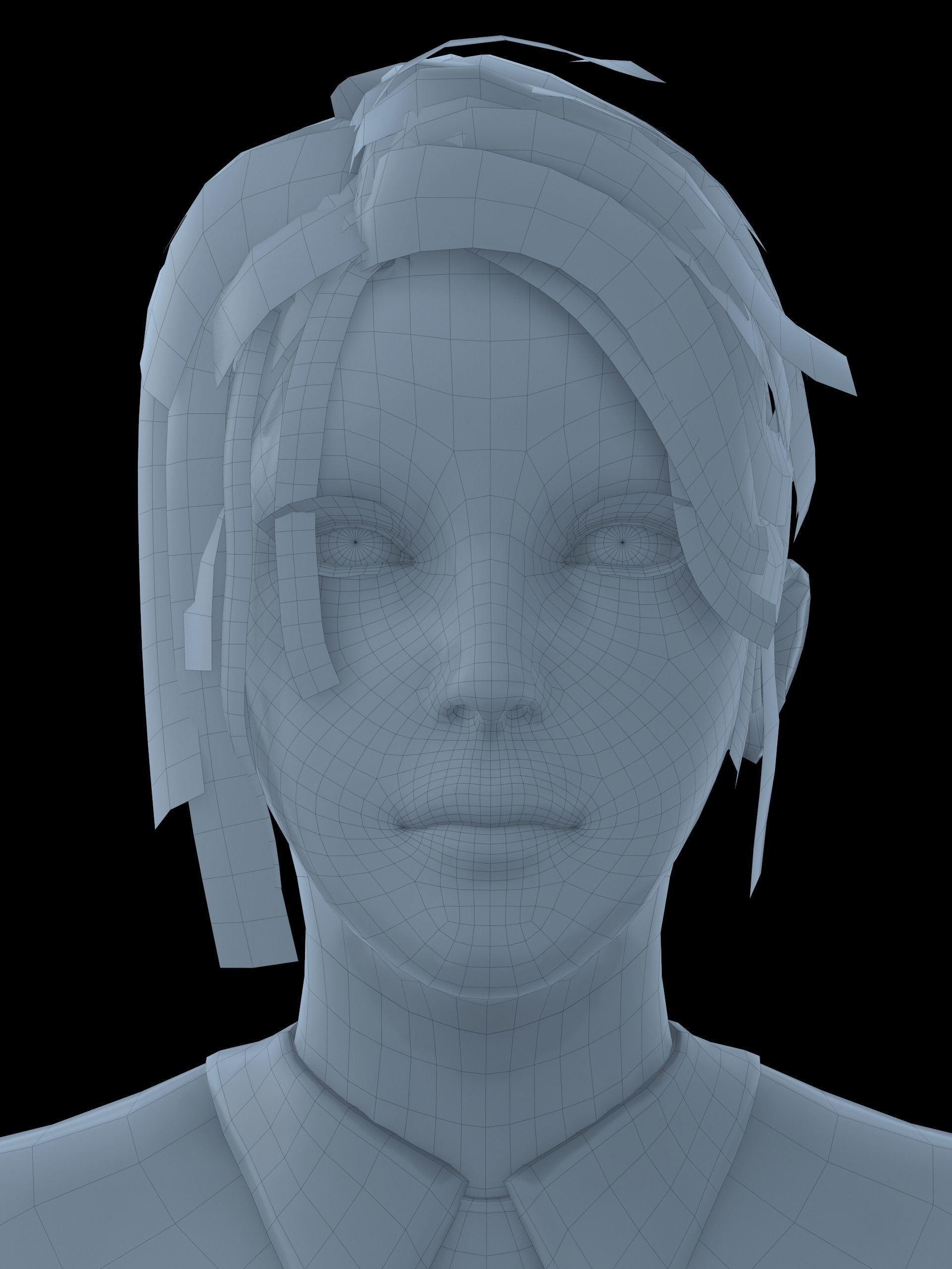 School Goth girl Low-poly 3D model_13