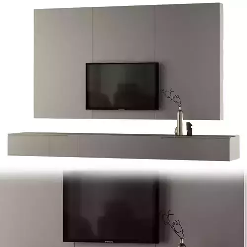 TV stand wall low poly 3d model