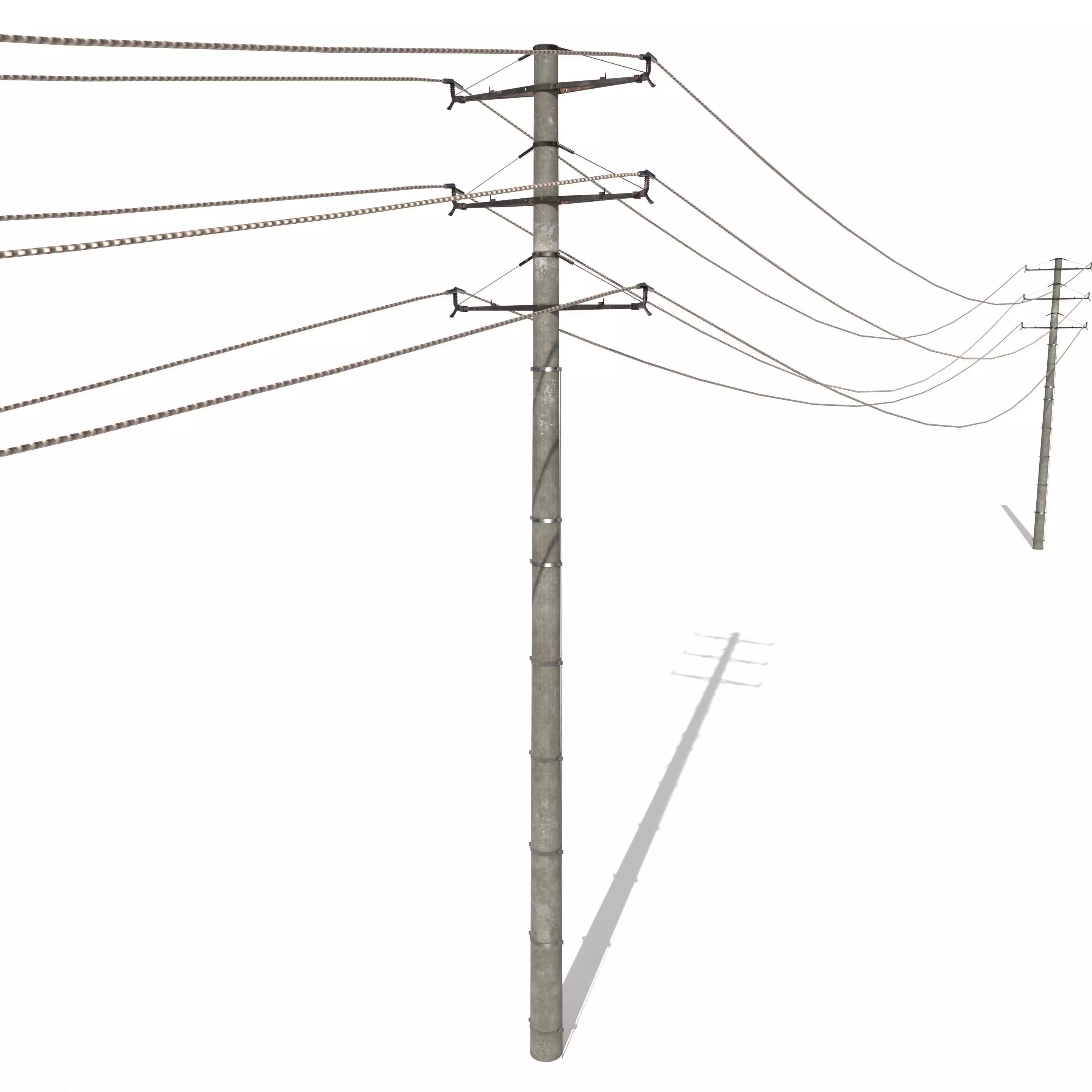 Electricity Pole 19 Low-poly 3D model_0