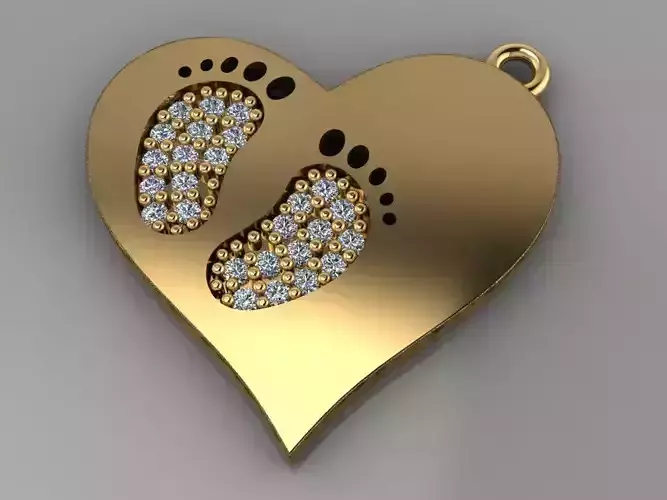 GC GOLD H219-Heart Diamond Gold necklace