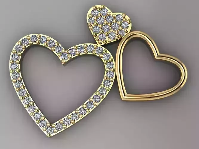 GC GOLD H220-Heart Diamond Gold necklace