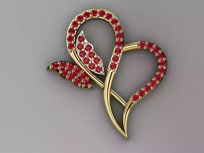 GC GOLD H223-Heart Diamond Gold necklace