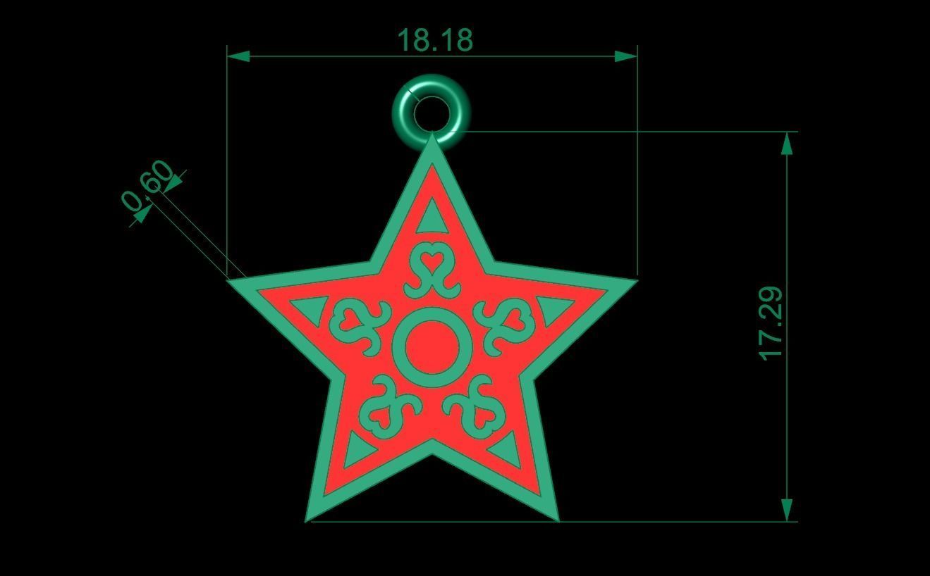 Star Neckalce  3D print model_6