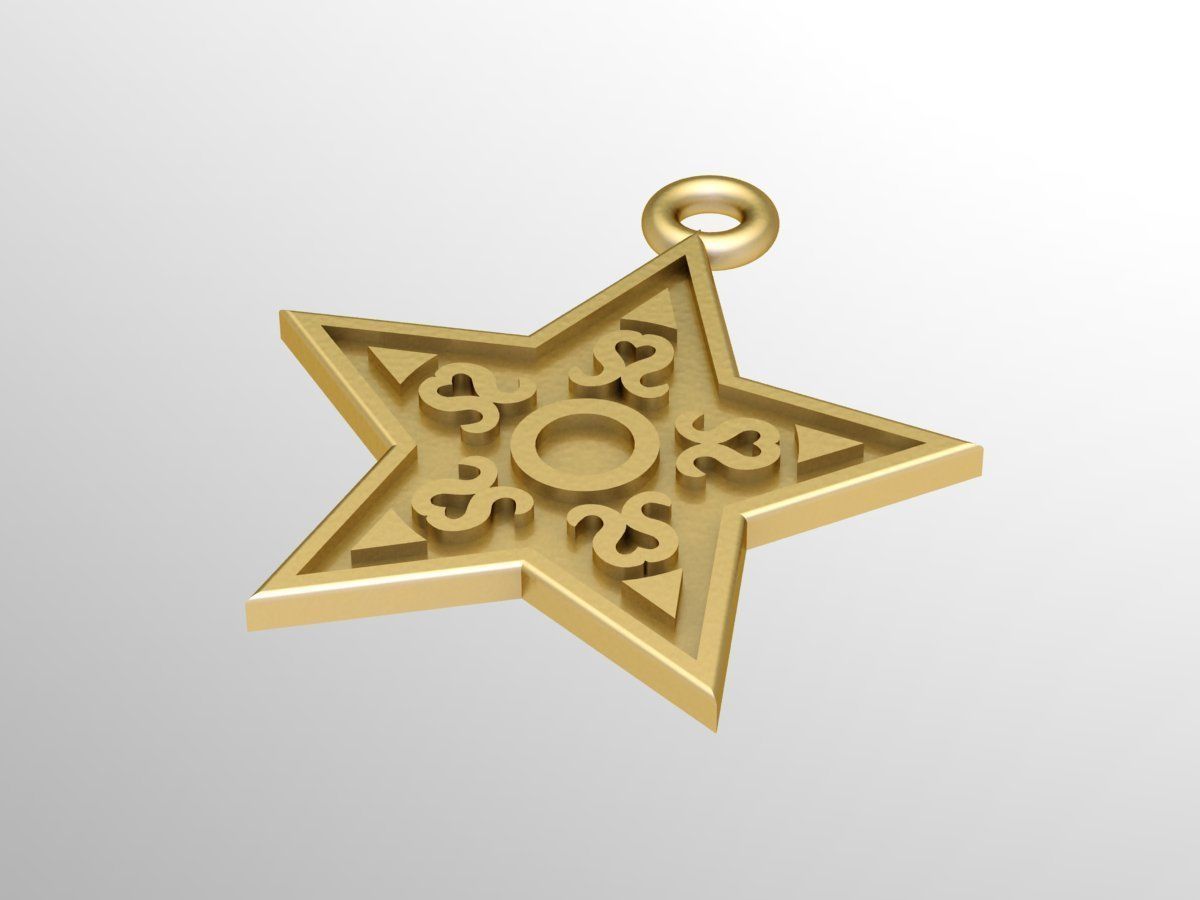 Star Neckalce  3D print model_4