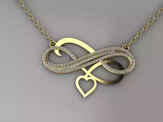 GC GOLD H227-infinity Diamond Gold necklace