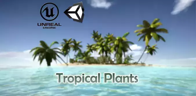  Tropical Plants For Game Engines UE4 asset and Unity3d asset ST Low-poly 3D model