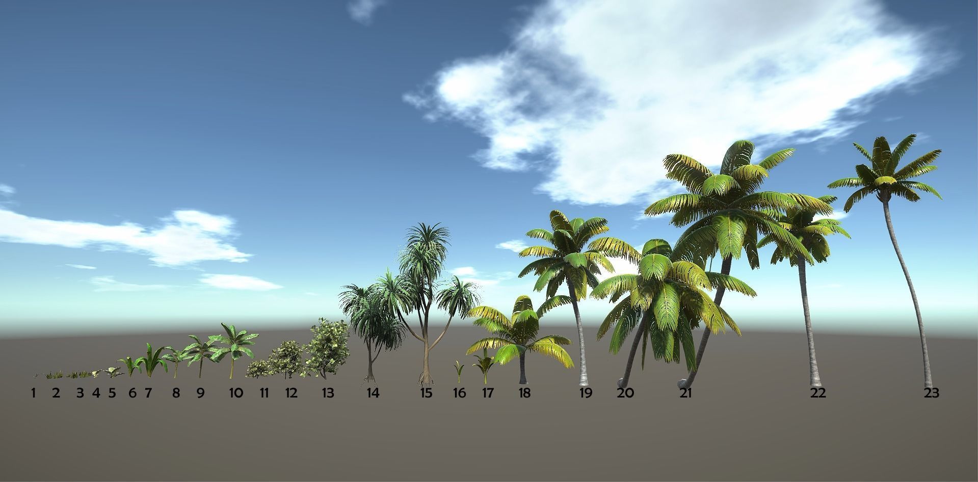 Tropical Plants For Game Engines UE4 asset and Unity3d asset ST Low-poly 3D model_1