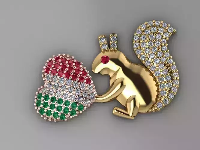 GC GOLD H229-rabbit  Diamond Gold necklace