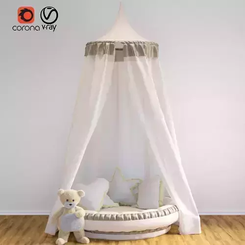 Canopy teddy bear bed