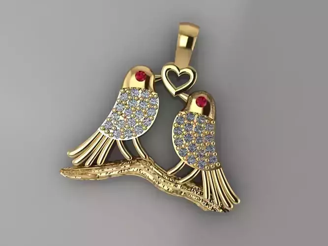 GC GOLD H237-bird Diamond Gold necklace