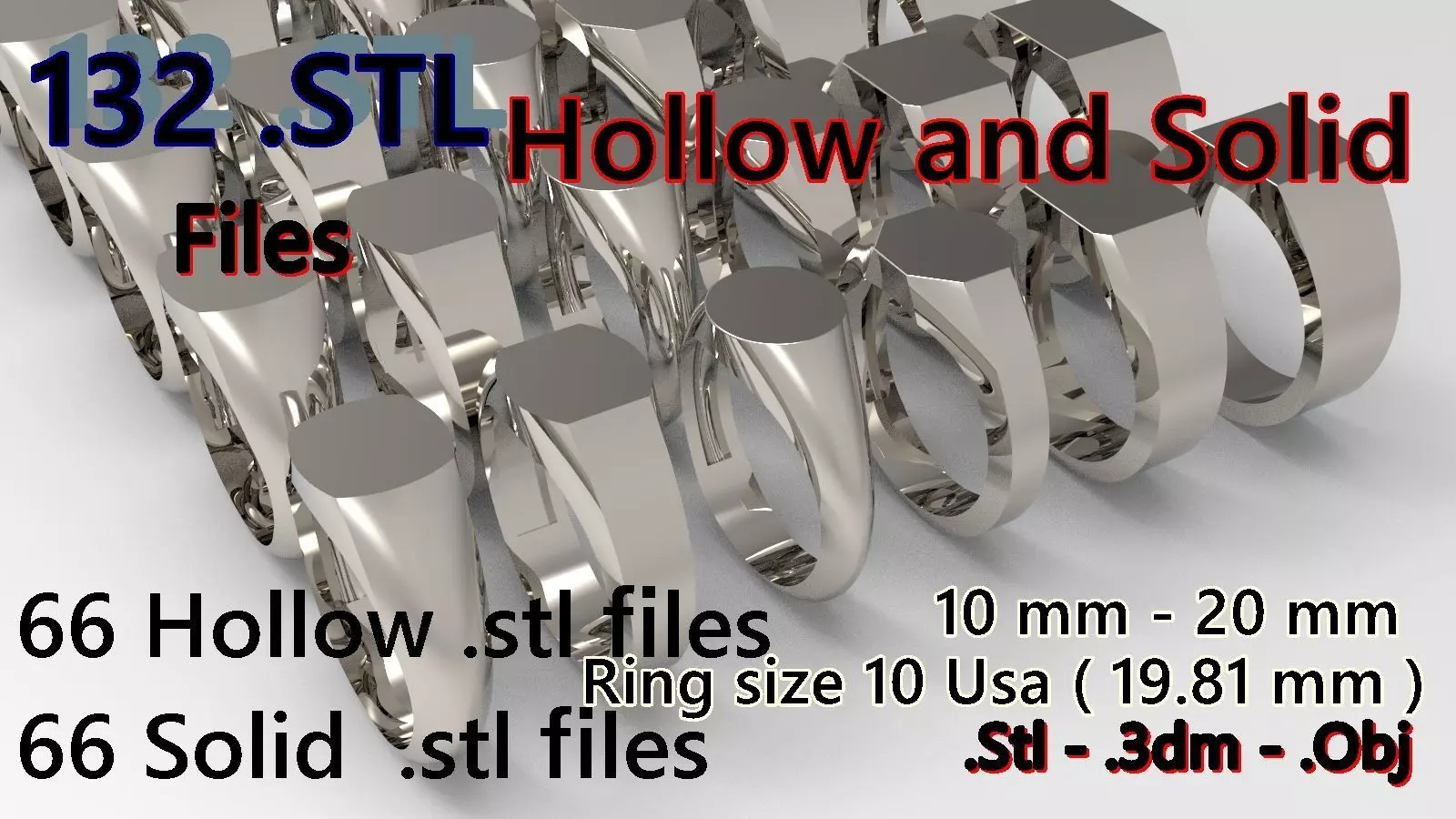 Signet Ring Pack 3D print model